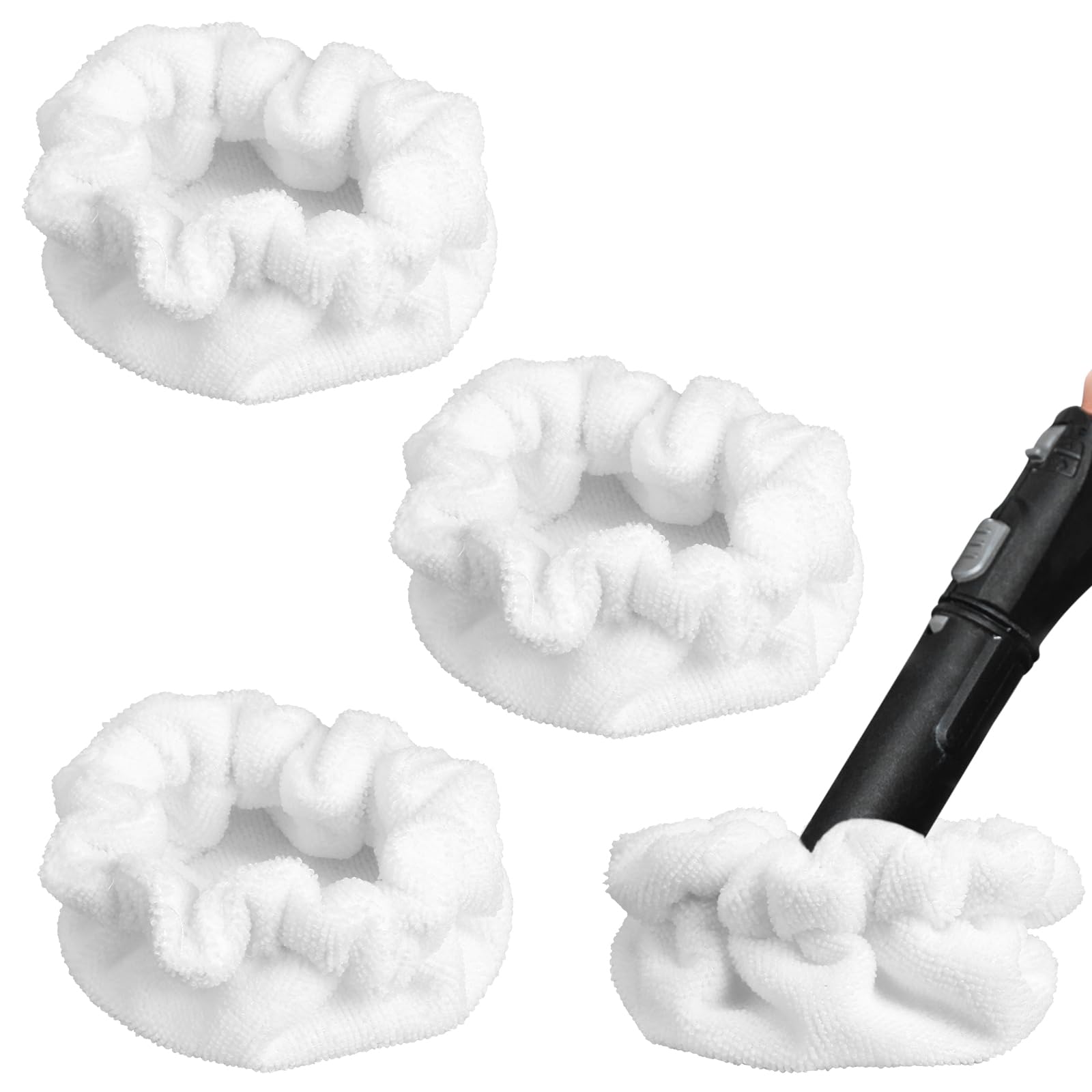 3stk Klein Dreieckshauben Kompatibel mit Dupray Neat, Wiederverwendbar und Waschbar für Dampfreiniger Mop Pads (Weiss)  